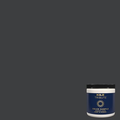 KILZ TRIBUTE Paint & Primer, Interior, Color Sample, Deep Onyx, 8 Ounces