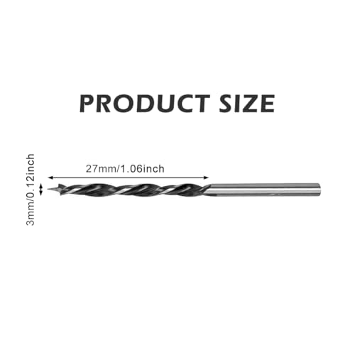 10 Pcs 3mm Wood Drill Bits Set - High Carbon Steel 3mm Drill Bit Wood - Brad Point Drill-Bits for Clean Woodworking 2 10 Pcs 3mm Wood Drill Bits Set - High Carbon Steel 3mm Drill Bit Wood - Brad Point Drill-Bits for Clean Woodworking - Image 2