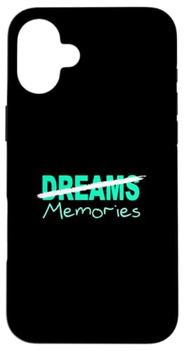 Light Teal Aqua Memories Over Dreams �e�B�[���A�N�A �X�}�z�P�[�X iPhone 16 Plus �p