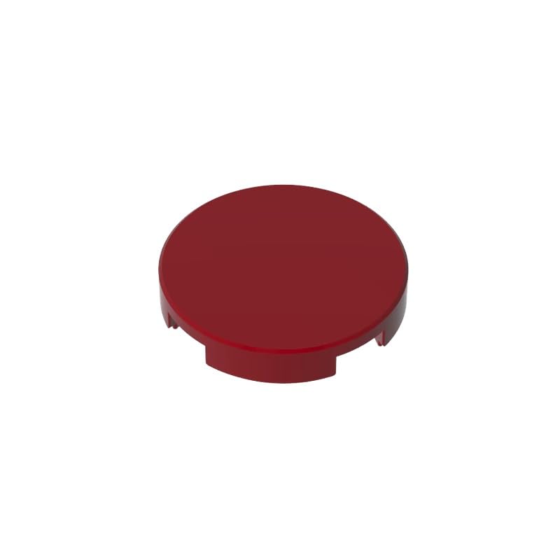 Gobricks 14769 Circular Plate Tile Round 2x2 with Bottom Stud Holder 50 Pieces GDS-611 Compatible with Lego Building Blocks Color:Dark Red — image 1