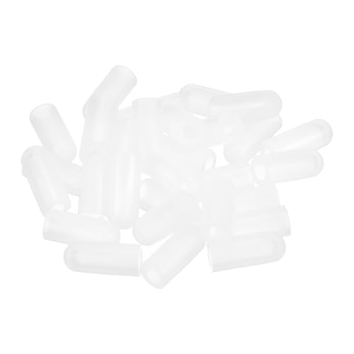 Image of uxcell 28Pcs Silicone End Caps, 4mm(5 /32 inch) ID 13mm(1 /2 inch) Height Round Rubber Elastic Screw Thread Protectors Soft Flexible Screw Bolt Covers Caps for Metal Tube Rod Bolt, Clear