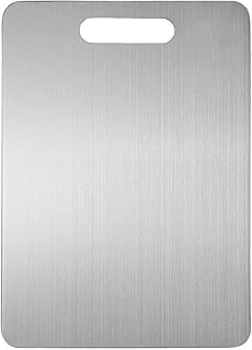 Planche à Découper En Titane KATUCHEF - Lot De 3 Tailles (S, M, L) - Double Face, Acier Inoxydable, Facile à Nettoyer