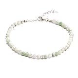 BERGERLIN Jade Armband hell grün - facettiertes, grünes Myanmar Jade Armband - Silber - XS-S