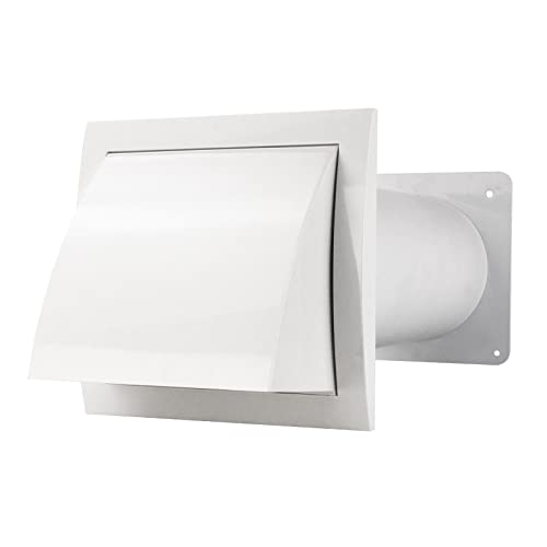 VONLIS Traversée de mur - Hotte murale - En plastique - Avec clapet anti-retour - Diamètre : 150 mm.