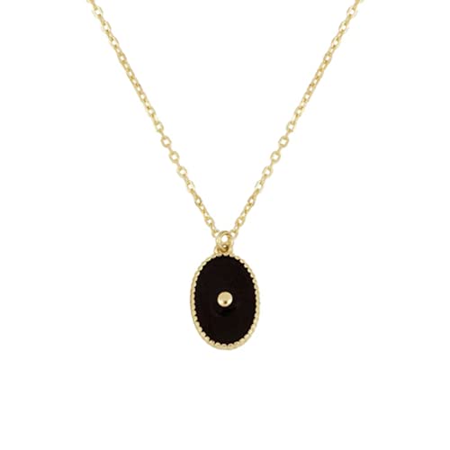 Colliers pendentif ovale émail pour femmes au design géométrique et finitions soignées