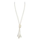  Ieron Collier de Bijoux en Fausses Perles des années 1920, Long Collier Pendant, Bracelet Gatsby Flapper, Accessoires de fête à thème de Mariage, 49,2 Pouces