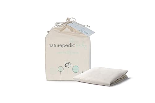 Image of Naturepedic Organic Contoured Changing Pad Cover - Easy to Clean, Lightweight & Portable - Comfort 2-Sided and 4-Sided Baby Diaper Changing Pad Cover - 16" x 31"