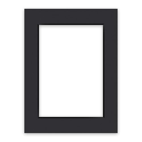 nielsen Conservation Passepartout Karton 2,2 mm | Außenformat 30x40 cm für Bildformat 20,5x29,5 cm (auch für DIN A4) | Schwarz | glatte Oberfläche