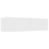 vidaXL Mueble para TV Salón Comedor Mesa Centro Televisión Televisor Equipo de Música Armario Bajo Almacenaje Soporte Contrachapada Blanco 120x30x30cm