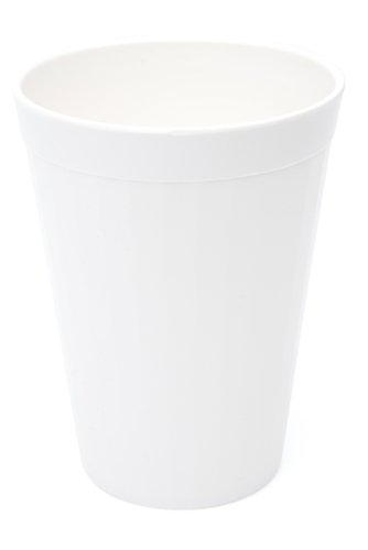 Harfield 200ml White Cups Tumblers (Pack of 6) Reusable Virtually Unbreakable BPA Free Copolyester