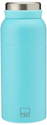 H&H Bottiglia Termica Inox 18/10 Azzurra Lt 0,35