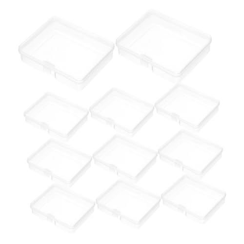 TOGEVAL 20pcs Small Plastic Storage Boxes Hinged Lids for Bead Organizer Craft Storage Jewelry