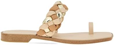 BCBGeneration Women's Fashion Flat Sandal, TAN/Platino Multi, 6.5 | Image 2