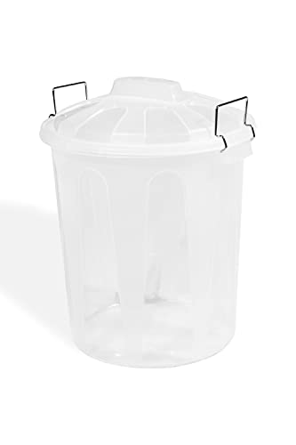 Jardin202 - Cubo Basura de plástico con Tapadera | Cubo almacenaje y reciclar (21 litros, Transparente)