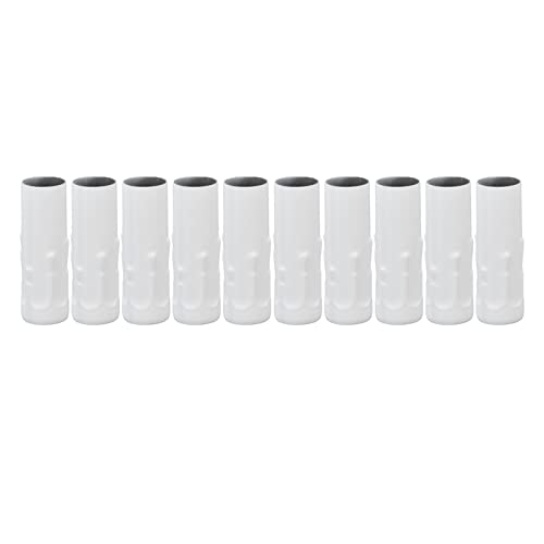 10 Uds E14 Tubo de Soporte de Lámpara de Vela, Cubiertas de Casquillo de Vela 25x80mm Funda de Iluminación de Araña de Cristal de Hierro para Bricolaje (WHITE)