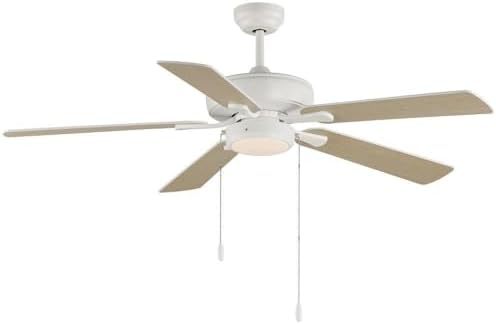 Maxim Super-Max - 5 Blade Ceiling Fan with Light Kit in Contemporary Style-16 Inches Tall and 52 Inches Wide-Matte White Finis