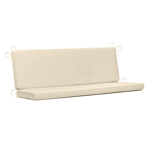PARAMAISON Cuscino Dondolo 3 Posti Cook, Sfoderabile, Antigraffio, con Laccetti, Interni od Esterni, Imbottitura 5 cm, Universale | Beige 135x55 cm