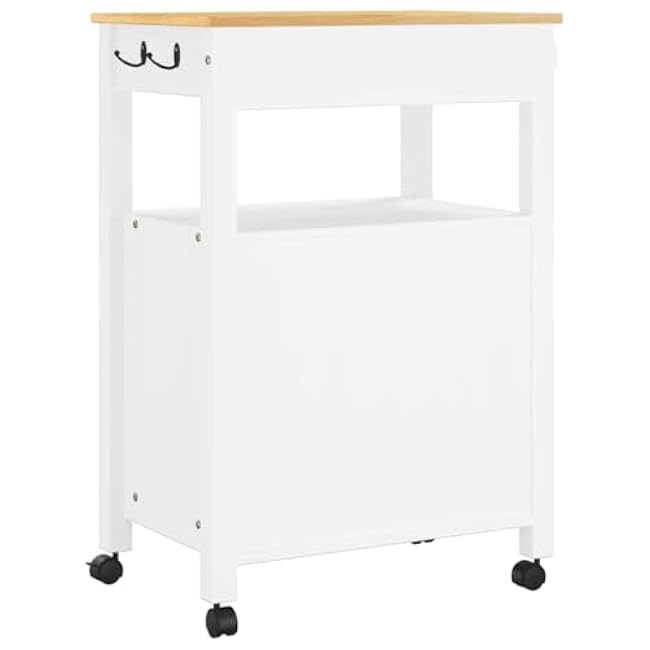 Kitchen Trolley Monza 23.6x15.7x35.4 Solid Wood Pine Kitchen Dining Trolleys-iUpOO1If