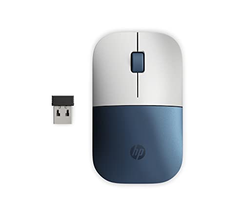 Image of HP Z3700 Wireless Mouse, Precise Sensor, Blue LED Technology, 1200 DPI, 3 Buttons, Scroll Wheel, 2.4 GHz Wireless USB Receiver Included, Practical and Comfortable Design, Aqua Green