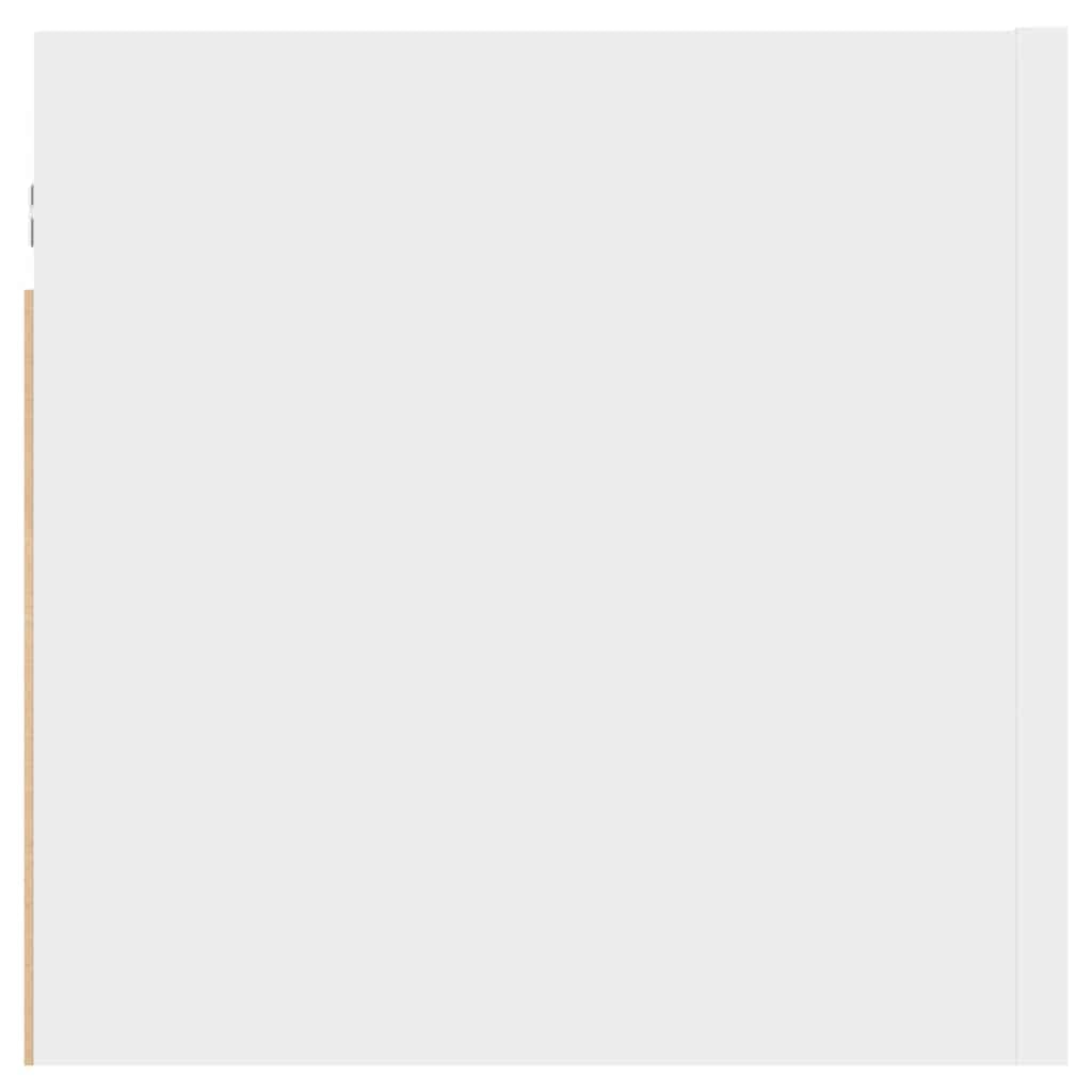 Comodino montaggio a parete, set di 2 pezzi, bianco, 30,5 x 30 x