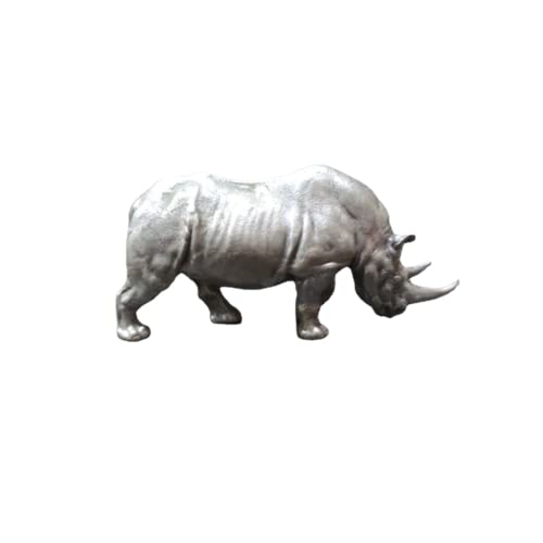 Modelo de figuras de rinoceronte de latón, estatua de animales de bronce, colección de manualidades, adorno de escritorio, decoración de mesa de arena, accesorios de estudio, pisapapeles
