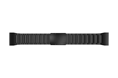 Ldfas Fenix 7X/6X/5X Plus Band, 26Mm Titanium Metal Quick Release Easy Fit Watch Strap With Double Button Clasp Compatible For Garmin Fenix 7X/6X Pro/5X/5X Plus/3/3Hr Smartwatch, Black #TOP3