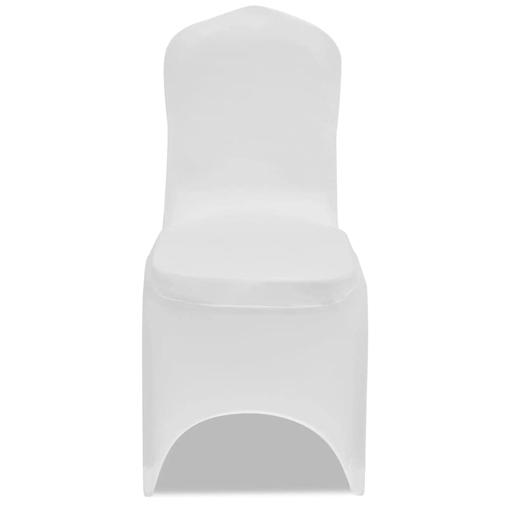Stretch-Stuhlhussen Weiß 24 STK. | 10% Spandex, Dehnbar, Passend für Stühle bis 100 cm, Für Hochzeiten, Bankette, Konferenzen