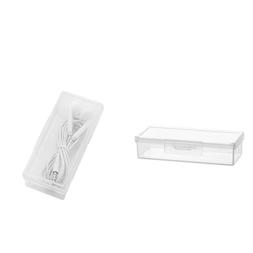 Dispensador de bastoncillos de algodón, contenedor de almohadillas, caja de almacenamiento portátil de 2 piezas para collares, recipiente transparente para objetos pequeños, hisopo de algodón o joyas