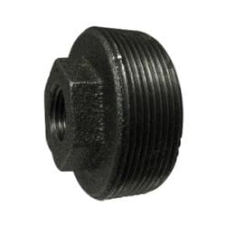 MIDLAND INDUSTRIES 65541 Reducer Hex Bushing, 4 in MPT x 2 in FPT, Iron, Black