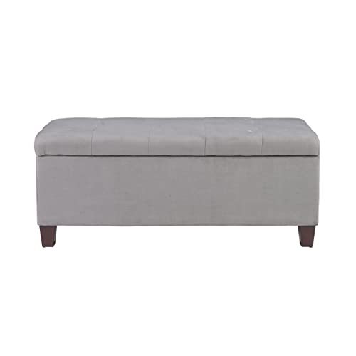 Linon Carmen Shoe Storage Ottoman, Grey, 20" X 48" X 20", #TOP3