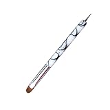 French Nail Brush, YIHUALE 2 Way French Gel Acrylic Nail Art Kolinsky Brush With Dotting Tool for Pr