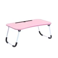 OHS Laptop Stand For Bed & Sofa with Foldable Legs Laptop Table For Working From Home Portable & Lightweight Breakfast Tray, 60x35x26cm - Blush Pink