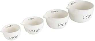 Urban Cupboard Measuring Cups, Ceramic, Standard Measurements, Set of 4