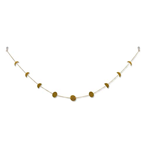 PEACHIEZ Metal Round Piece Sun Moon Shape Hanging Decoration Photo Wall Hanging Decoration (D)