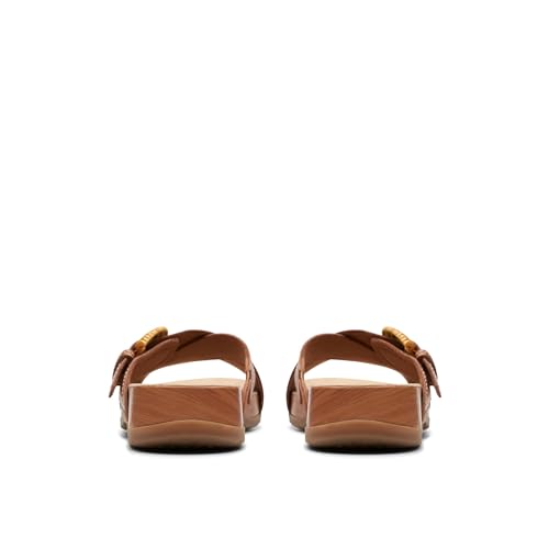Clarks Collection Women's Reileigh Bay Slide Sandal, Cinnamon Leather, 11 Medium US - image 6