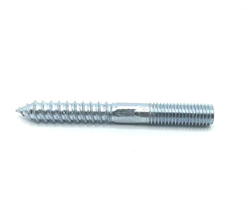 Image of Hanger Bolt M12x100 Silvery Double Headed Bolt Self-Tapping Screw with Hexagon for Furniture 12Pcs