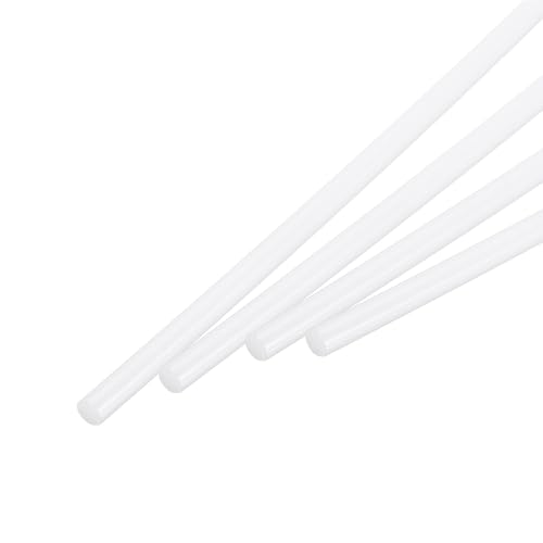 Image of MECCANIXITY ABS Plastic Rod Round Solid Bar 4mm x 400mm White for DIY Model Material, Architectural Model Making, DIY Sand Table, Pack of 4 Pcs