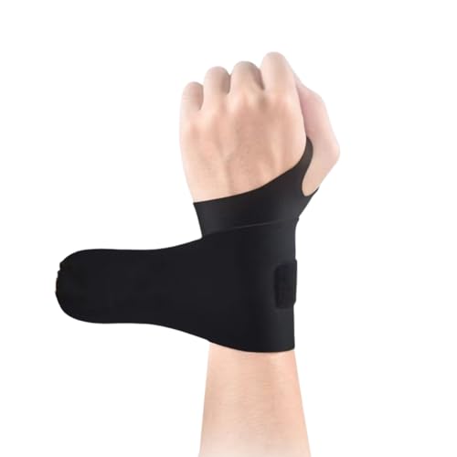 Vocdikficy Protector de Muñeca Ajustable Negro para Hombres y Mujeres para Esguinces de Muñeca, Muñequeras y Dolor de la Vaina del Tendón