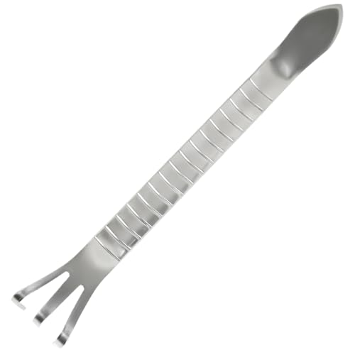 Monetais Rastrello Piccolo in Acciaio Inossidabile a 3 Punte Rastrello a Mano lucidato Antiscivolo Multiuso Addensato per Bonsai Mini Attrezzi da Giardino, aggiornato, 8, 58x1, 26 Pollici