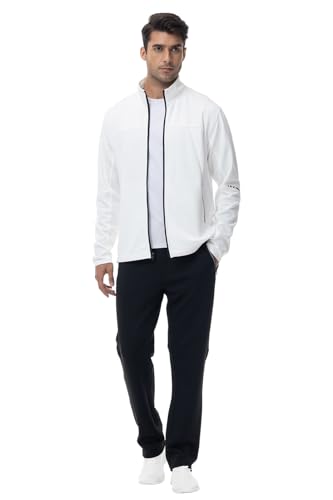 YSENTO Men's Tracksuits Outfits 2 Pieces Jogger Sets Jogging Track Sweat Suits Workout Warm Up Sweatsuit White 3X - Thumbnail 2