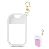 VANEST Silicone Case Compatible with Touchland Hand Sanitizer Spray, Protective Case with Keychain for Power Mist and Glow Mist 1 fl oz, Hand Sanitizer Spray Accessory (White, 1 Pack)