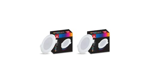 Image of Havells Luna 6W Downlight for Junction Box Round | Colour - Red |3 inch Cutout, 22mm Height | High Voltage Protection Upto 4KV | Pack of 2