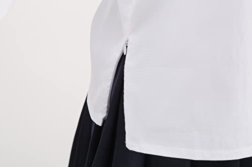 Colorful House Adult Japanese School Girls Uniform with Socks Women Anime Cosplay Outfits Dress JK Uniform for Girl (White, Small)