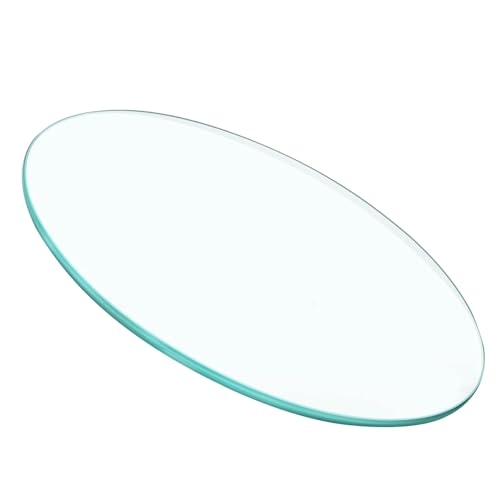 Superficie De Vidrio Grueso, Tablero Redondo De Vidrio, Borde Biselado Seguro, Ideal For Mesas De Comedor, De Centro O De Patio. 38 Cm (15 Pulgadas)(40CM(16IN))