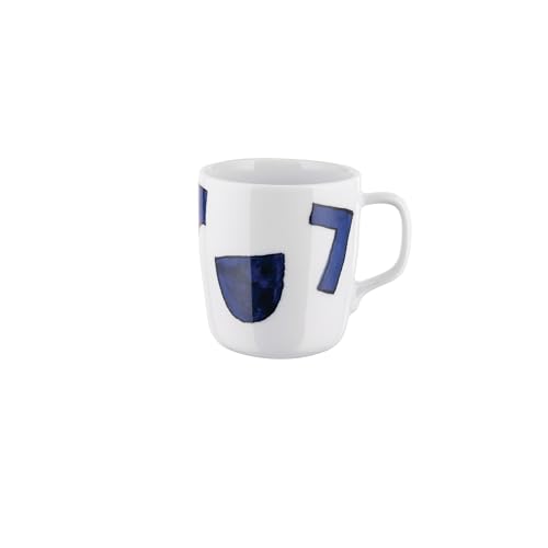 Alessi Itsumo - Yunoki ware NF08/89 - Mug di Design, Uso Quotidiano, Estetica Minimale, in Porcellana Bianca con Decoro Samiro Yunoki, 30 cl