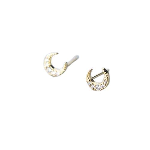 Boucles d'oreilles lune mini au fini exquis et design coréen