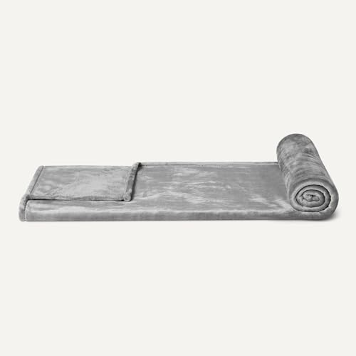 Amazon Basics Fleecedecke, 127 x 152 cm, Grau
