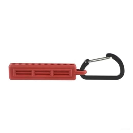 Screwdriver Bit 10-Hole Black, Orange, And Red Drill Bit And Screwdriver Bit Holder with Carabiner And Hanging Buckle Storage Strip (Red) Screw Driver,Portable Screwdriver Set,Desarmador