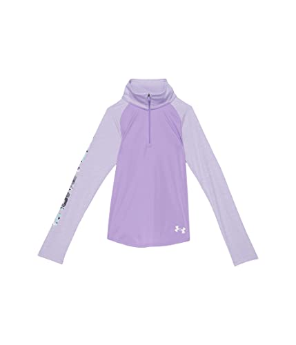 T-shirt UA Tech demi-zip fille violet respirant anti-transpiration pour entraînement sportif