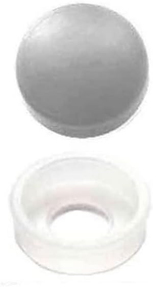 32 Vivid Grey License Plate Frame Screw Covers & Snap Washers for SAE Fasteners Model-PYT-8888-4474